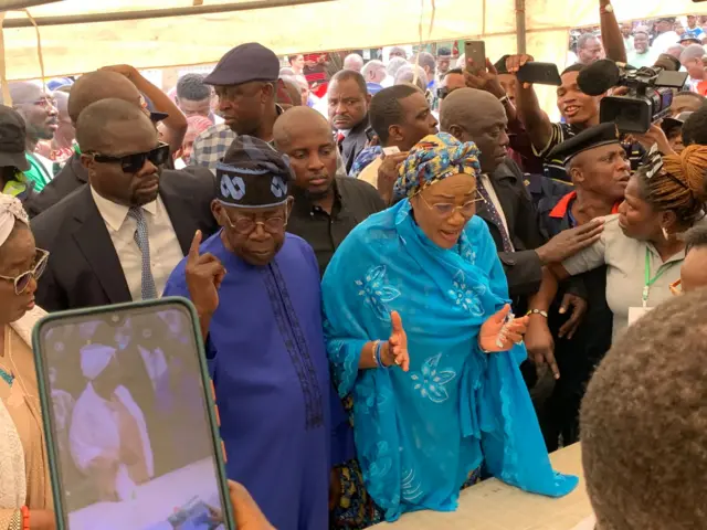 Bola Tinubu at voting unit