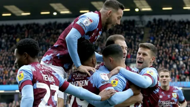 Burnley celebrate their opener