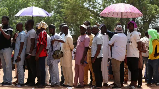 Voters in Yola