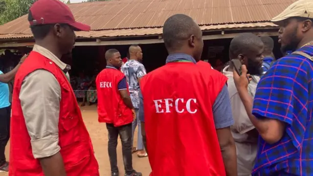 EFCC observers in Agulu, Anambra, Nigeria