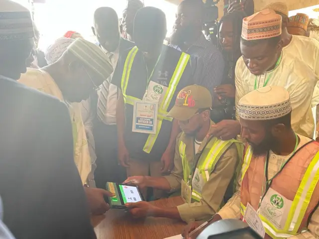 Atiku at voting unit