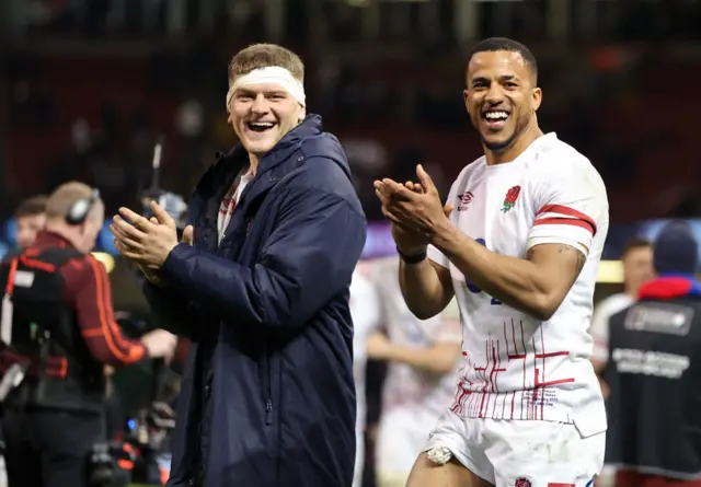 England players celebrate