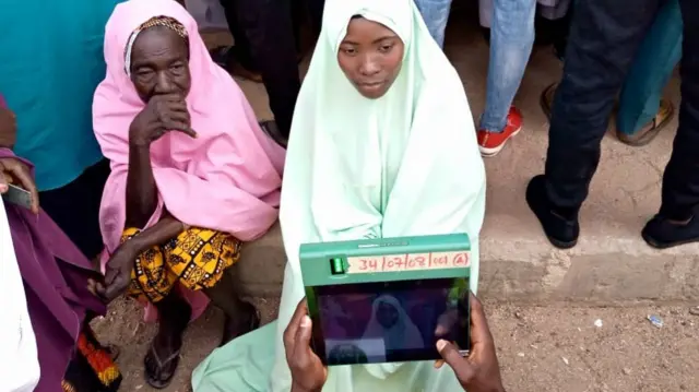 Female voters being accredited in Taraba state