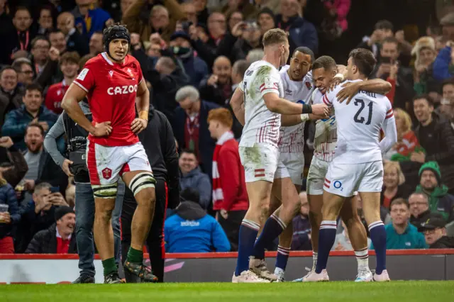 England celebrate the win