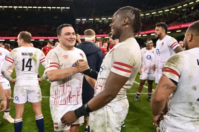 England players celebrate