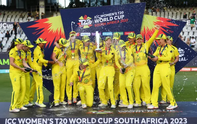 Australia celebrate with trophy