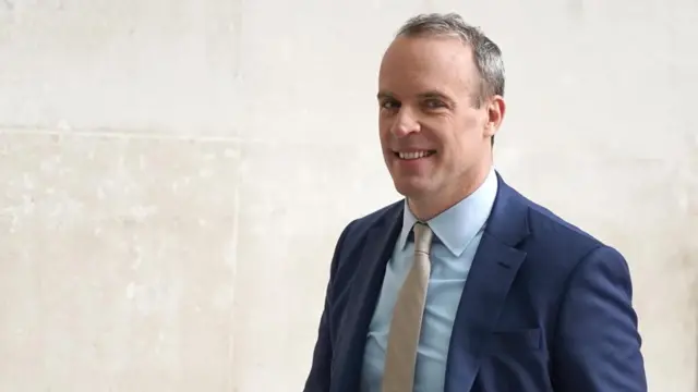 Dominic Raab arriving at the BBC