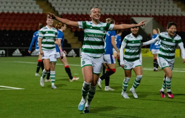 Celtic's Amy Gallacher celebrates