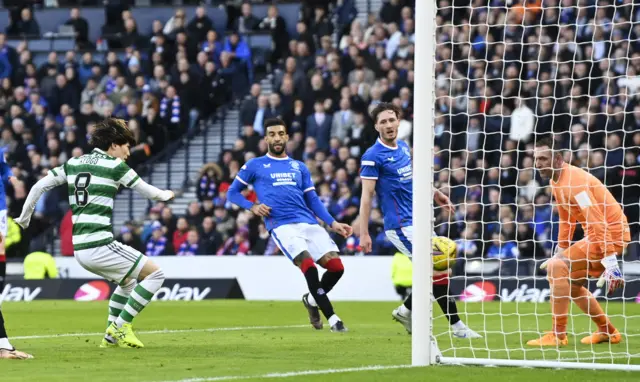 Celtic's Kyogo Furuhashi scores