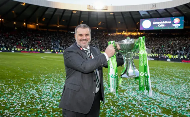 ange postecoglou with trophy