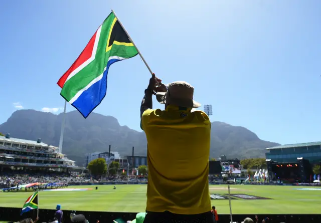 General view of play during the ICC Women's T20 World Cup Final match between Australia and South Africa at Newlands Stadium