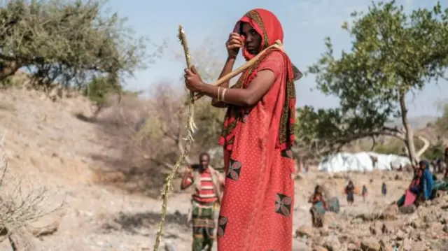 An internally displaced woman in Ethiopia