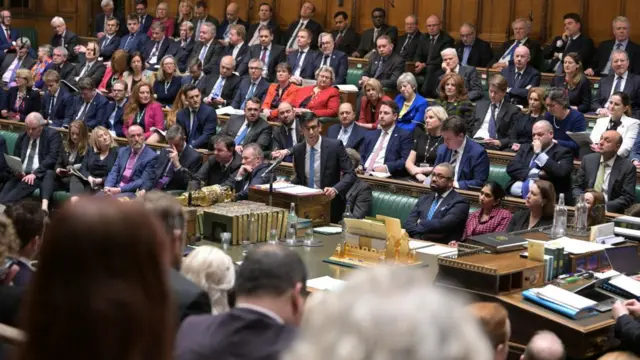 Rishi Sunak speaks to MPs in the House of Commons