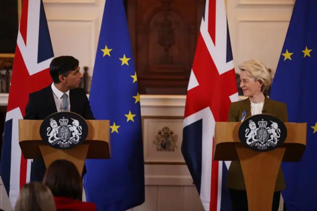 Prime Minister Rishi Sunak and European Commission President Ursula von der Leyen