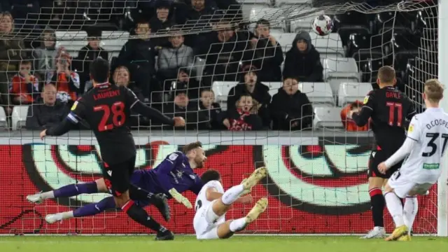 Josh Laurent scores Stoke winner