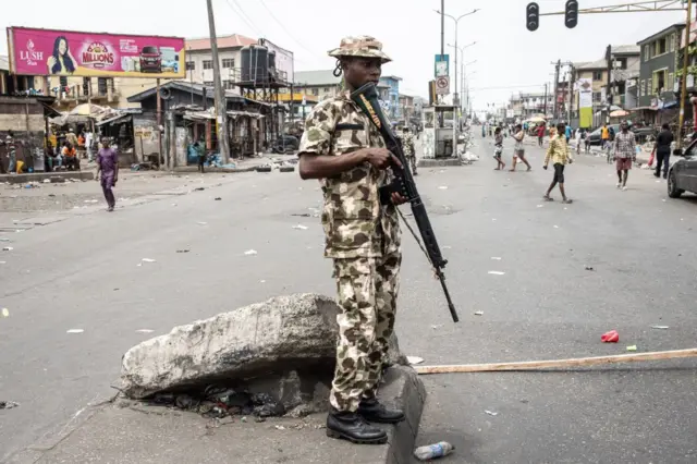 Soldier in Lagos