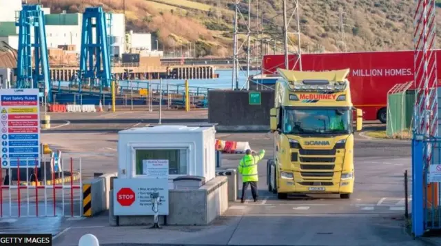 Truck at a port