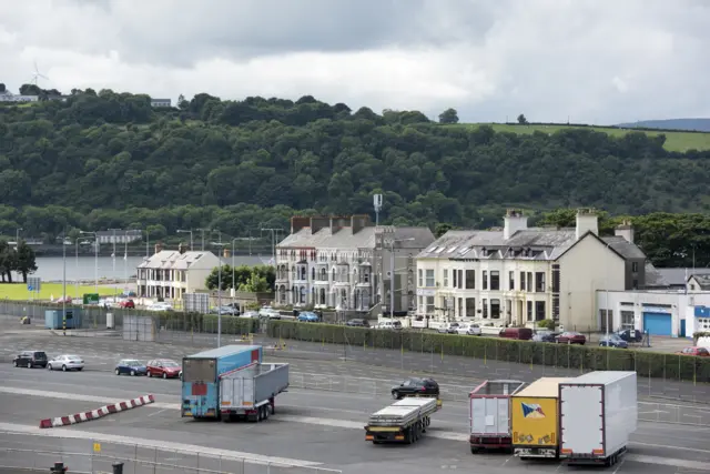 Lorries at Larne Harbour