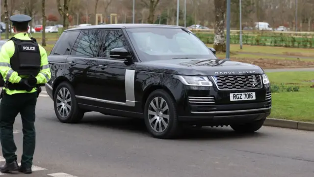 Rishi Sunak leaves a hotel in County Antrim where he met with various Stormont leaders