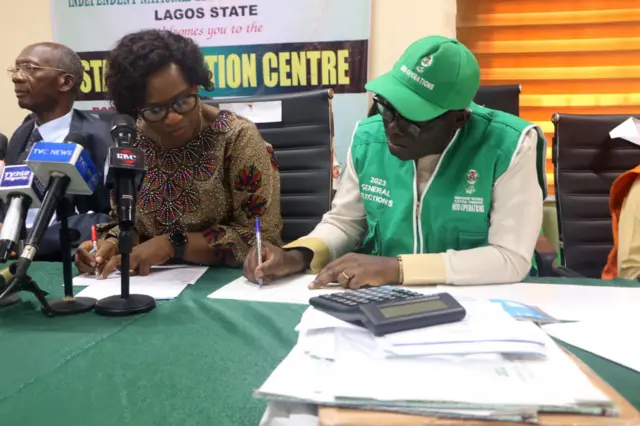 The Independent National Electoral Commission (INEC) headquarters in Lagos, Nigeria