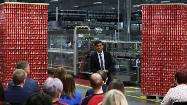 Prime Minister Rishi Sunak holds a Q&A session with local business leaders during a visit to Co Antrim in Northern Ireland