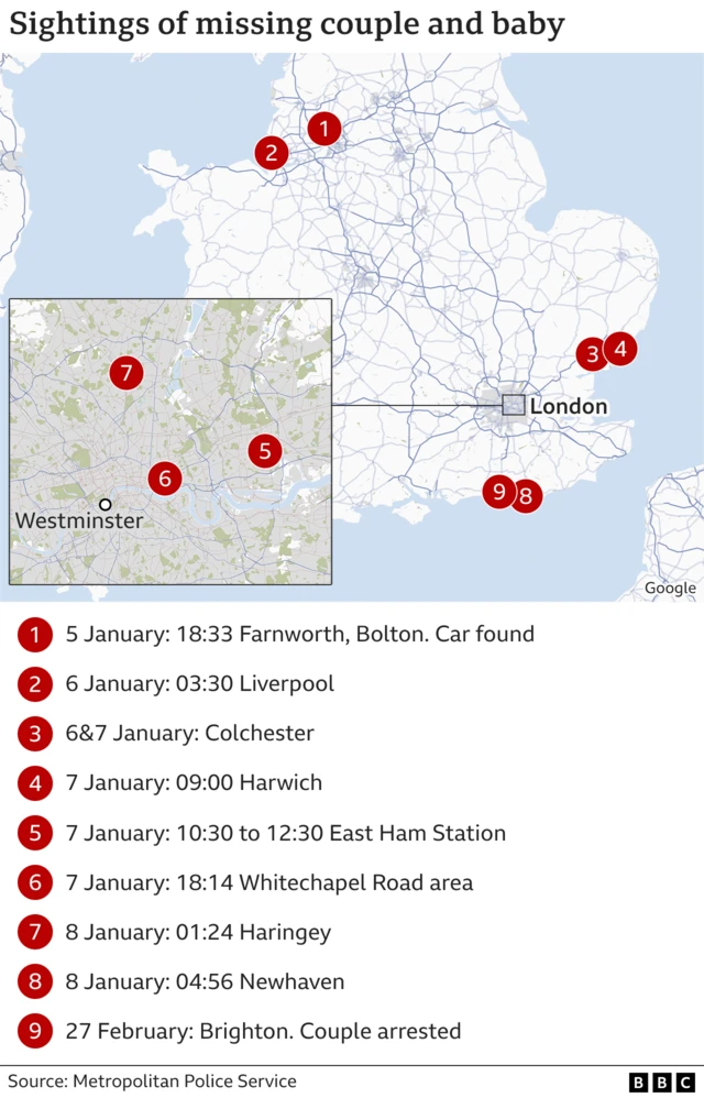 Map of sightings