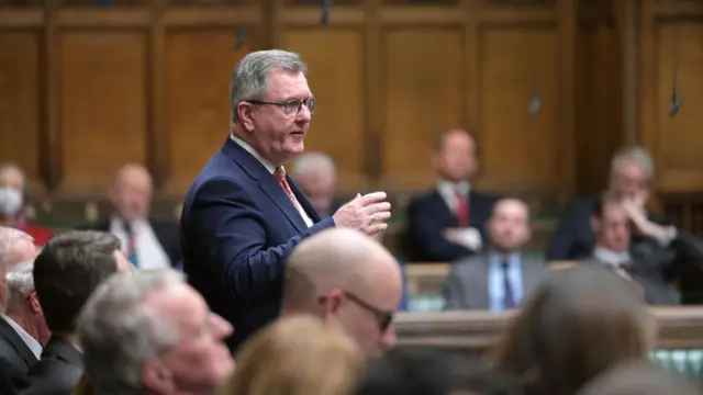 Sir Jeffrey Donaldson in the House of Commons on Monday