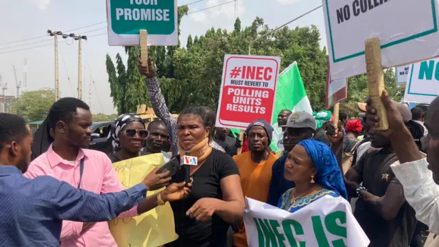 Protesters in Abuja, Nigeria