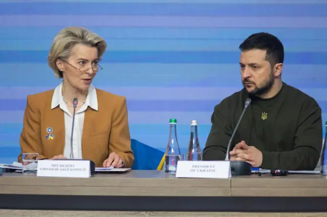 Volodymyr Zelenskiy and Ursula von der Leyen in Kyiv on 2 February 2023