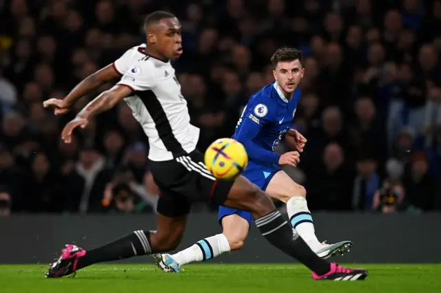 Mason Mount crosses the ball