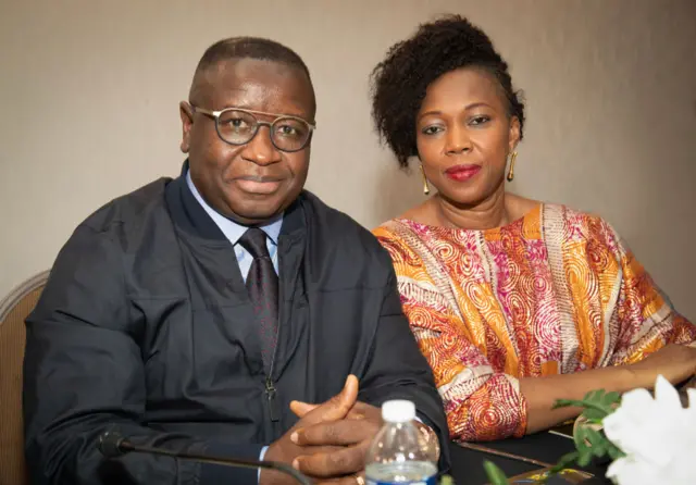 President of of Sierra Leone Julius Maada Bio with First Lady Fatima Maada Bio