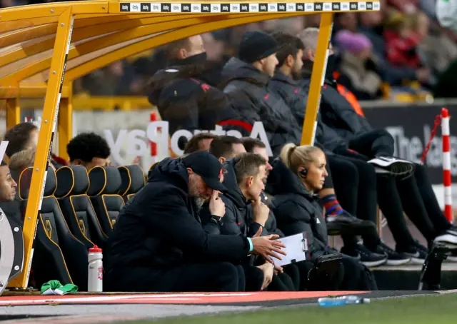 Jurgen Klopp looks deflated in Wolves dugout