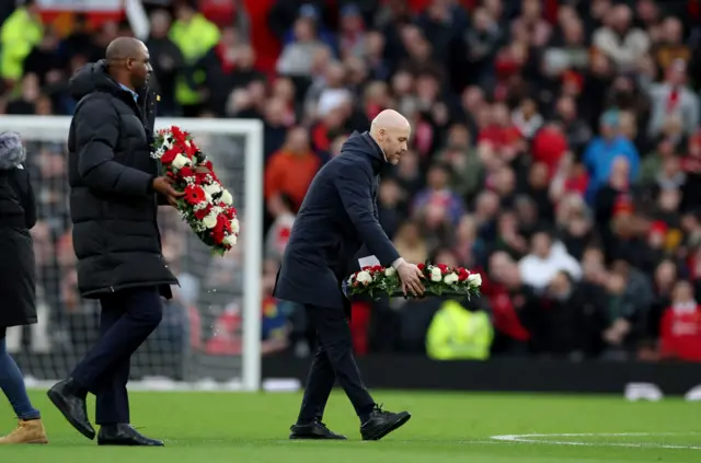 Erik Ten hag lays wreath at Old Trafford