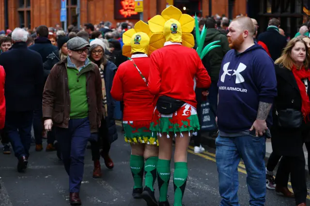 Welsh fans in Cardiff