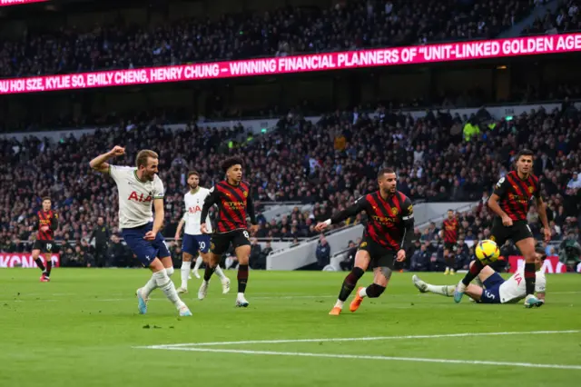 Harry Kane scores for Spurs.