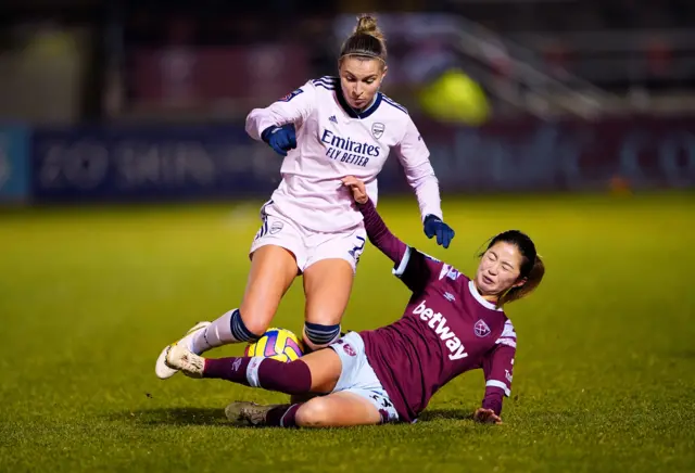 Steph Catley is tackled