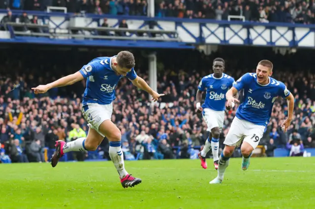 James Tarkowski celebrates