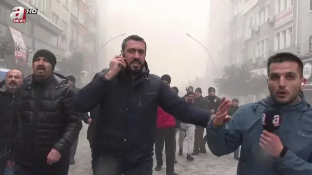 The news crew was reporting on live TV when the second earthquake struck in Malatya, Turkey