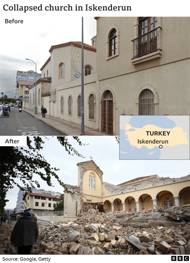 Collapsed church in Iskenderun