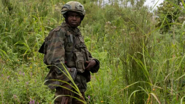 An M23 rebel in eastern DR Congo on 23 December 2022.