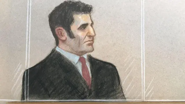 Court sketch of David Carrrick