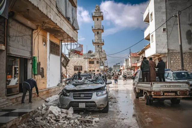 The aftermath of the quake in Idlib, Syria