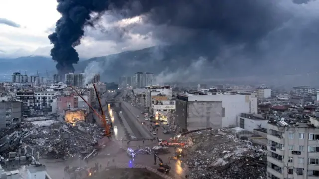 The scene of devastation in Iskenderun, district of Hatay, Turkey