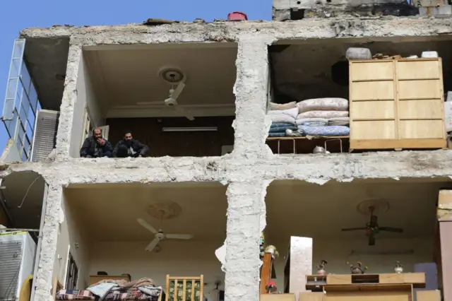 A destroyed building in Syria