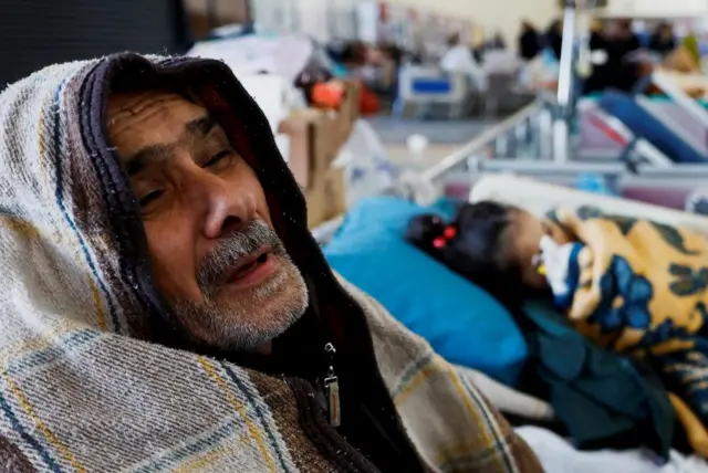 A man and child in a hospital in Turkey