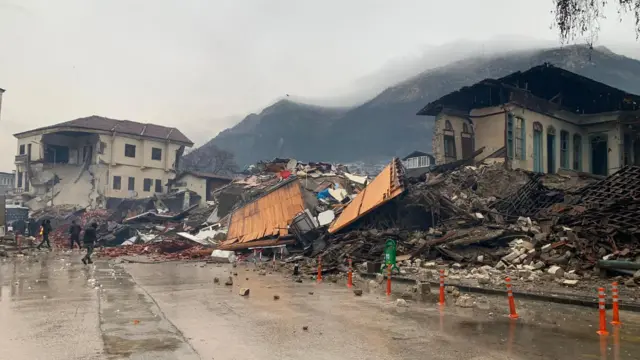 Earthquake destruction in the centre of Hatay city, Antakya