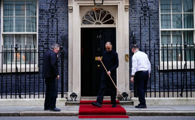 Red carpet outside downing street