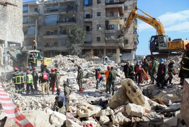 A rescue operation in Aleppo, Syria