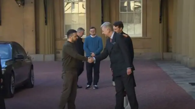 President Zelensky has arrived at Buckingham Palace