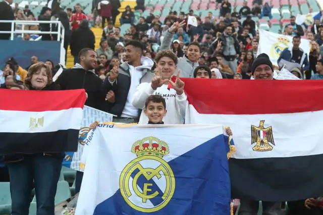 Al Ahly and Real Madrid fans ahead of their Fifa Club World Cup match in Morocco's capital, Raba